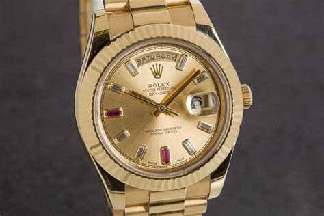 rolex 218238 champagne dial 8 diamonds 2 ruby baguettes|rolex 218238 diamond review.